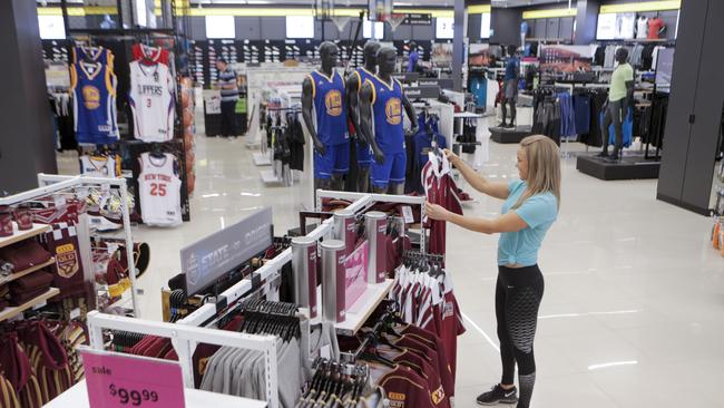 A customer in a Rebel Sport store in Queensland. Picture: AAP