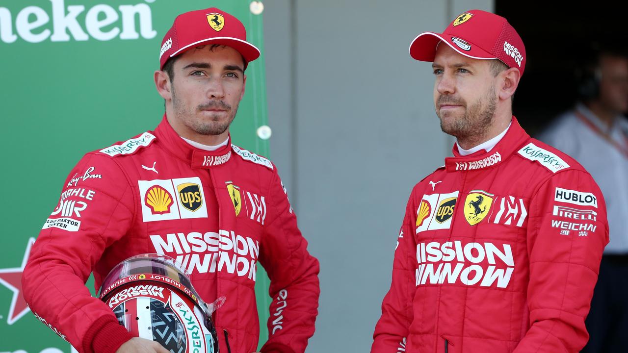It was a turbulent 2019 in red for Charles Leclerc (L) and Sebastian Vettel.