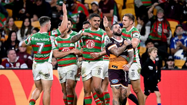 The Rabbitohs are in hot water with the NRL. (Photo by Bradley Kanaris/Getty Images)