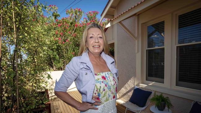 Ria Boosey outside the 1 Kent St, Henley Beach home she is selling and hoping to get a great price for. Picture Emma Brasier