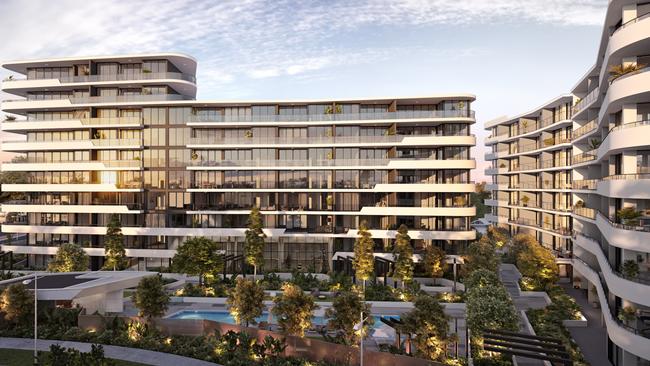 An artists impression of 1 Grant Avenue, the development proposed at Hope Island by George Mastrocostas's Aniko Group. Photo: Supplied