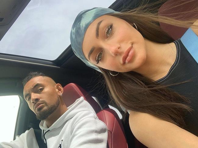 Nick Kyrgios and his girlfriend Chiara Passari.