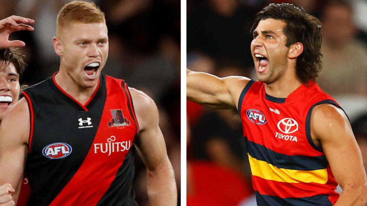 Essendon defeated Adelaide in a thrilling contest.