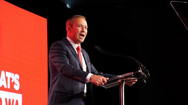 Western Australia Premier, Roger Cook speaks during the WA Labor’s 2025 State Election Campaign Launch in Perth. Picture: Paul Garvey / The Australian