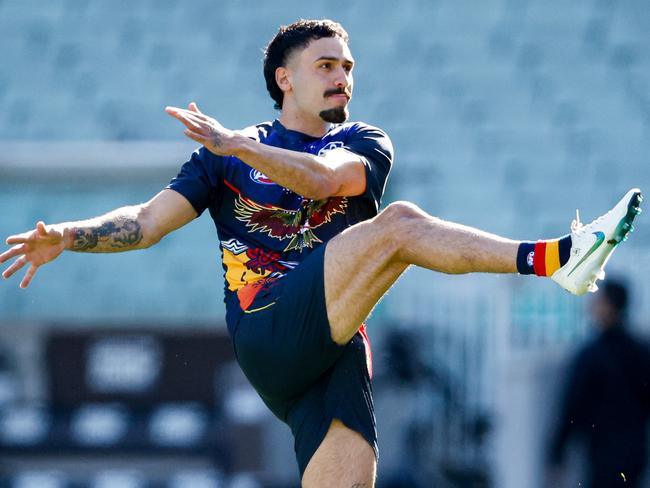 Izak Rankine returns this week from a four-match suspension. Picture: Dylan Burns/AFL Photos via Getty Images