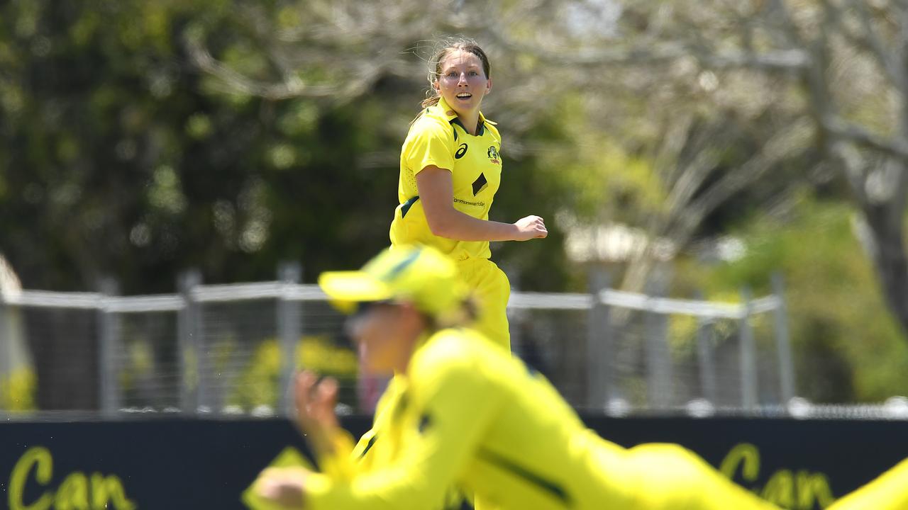 It could have been five for Brown but Meg Lanning grounded a chance.