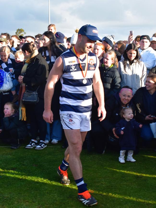 West Gippsland league grand final match 2024 — Phillip Island Bulldogs V Nar Nar Goon "The Goon" Football Club at Garfield Recreation Reserve on September 14, 2024: Nar Nar Goon Football Club: WINNERS. Picture: Jack Colantuono