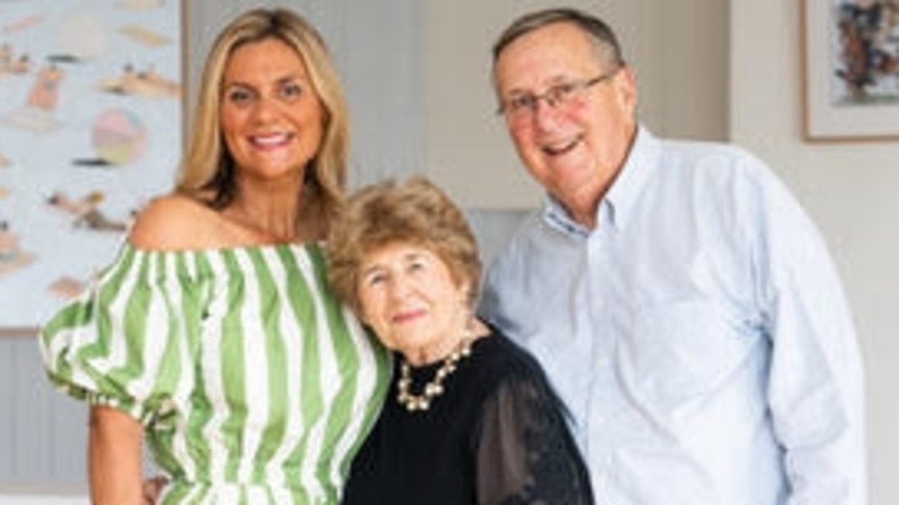 Clare Stewart with her parents Noelene and Bill Sultmann in 2024