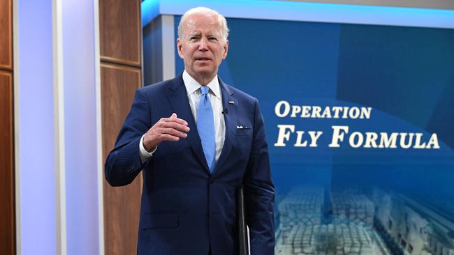 A group of Republican senators have criticised the FDA’s response to US President Joe Biden’s Operation Fly Formula. Picture: AFP