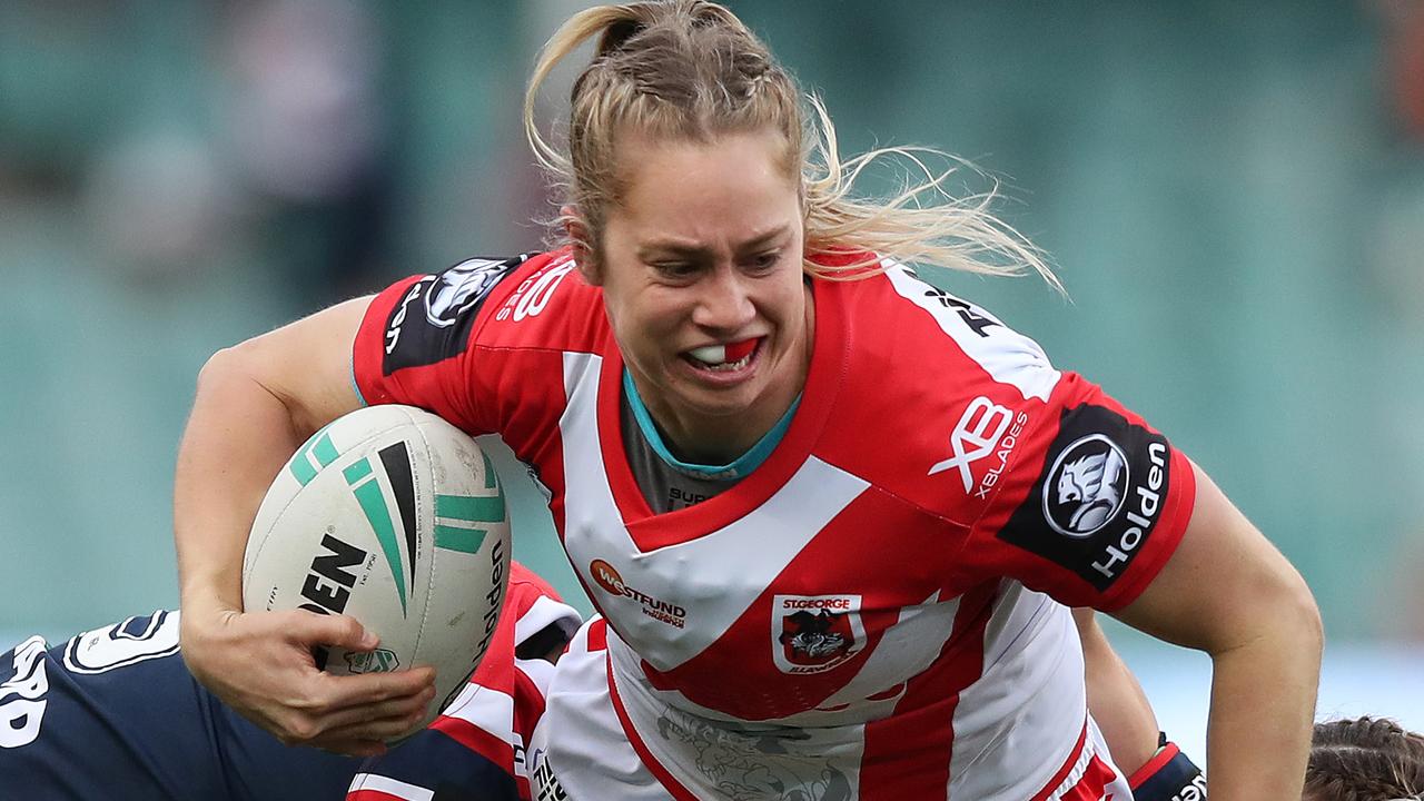 Official Telstra Women's Premiership profile of Zali Hopkins for St George-Illawarra  Dragons Women