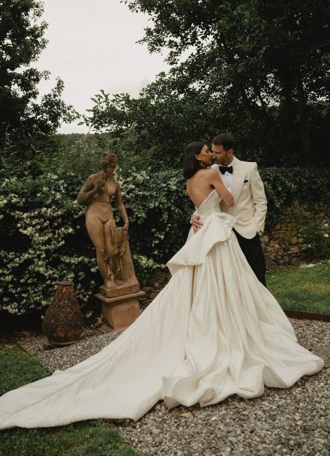 The bride wore two couture and contemporary designer gowns for her wedding at a 17th century Italian villa Vogue Australia