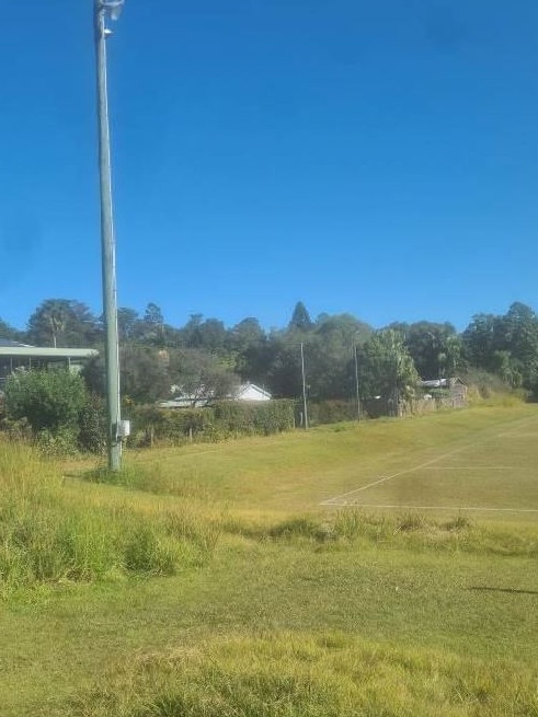 An existing light pole to be replaced.