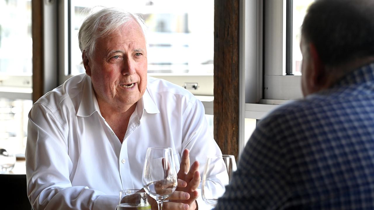 Clive Palmer at Red's Kitchen and Bar for High Steaks with Michael Madigan. Picture: John Gass