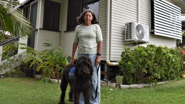 Barbara Williams at her Talbot Estate home in Wandal with her assistance dog, Colin.