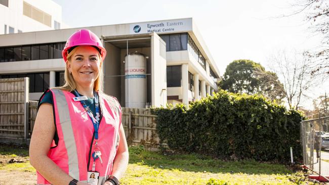 Epworth Eastern executive director Louise O’Connor at the construction site.