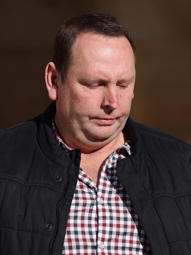 Andrew Benz outside Adelaide Magistrates court, arrested as part of Operation Ironside in South Australia. He is alleged to have been in contact with Shane Geoffrey May. Picture: David Mariuz