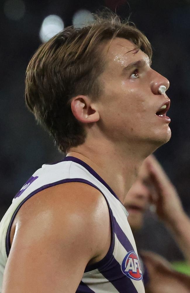 Caleb Serong expressed his support for Longmuir this week. Picture: James Wiltshire/AFL Photos via Getty Images