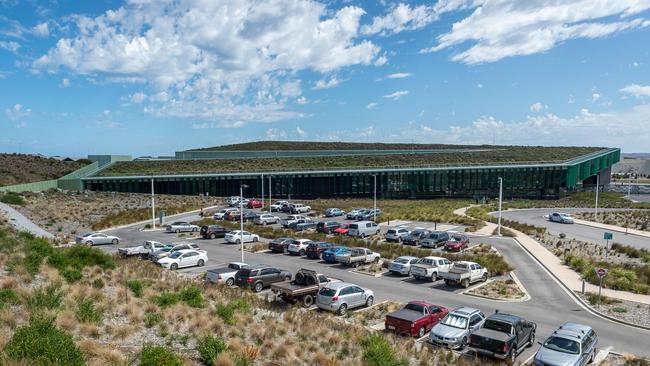 The operators of Victoria’s troubled desalination plant has shipped in dozens of diesel generators in a desperate bid to deliver the Andrews Government’s first water order. Picture: Jake Nowakowski