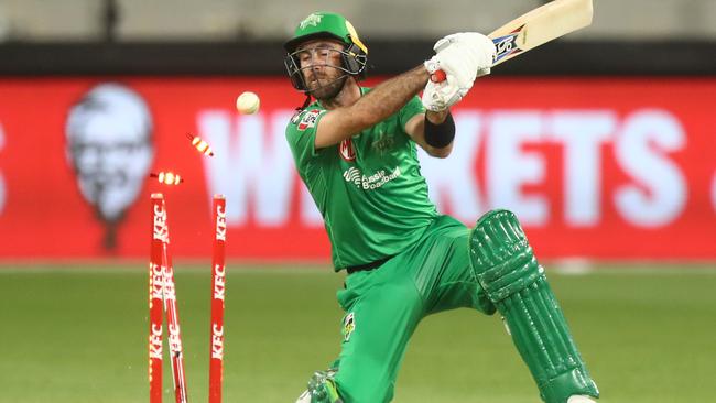 Glenn Maxwell couldn’t get the Stars into the Big Bash finals on Tuesday night. Picture: Mike Owen/Getty Images