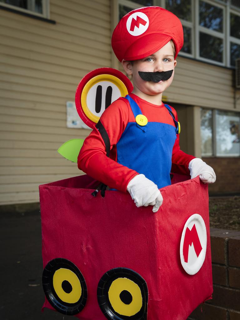 Byron Willis as Mario for Book Week at Rangeville State School, Friday, August 25, 2023. Picture: Kevin Farmer