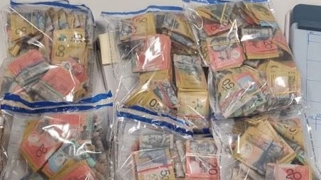 A 64-year-old Glossop man was arrested after police uncovered a large amount of cash and dried cannabis. Picture: SA Police