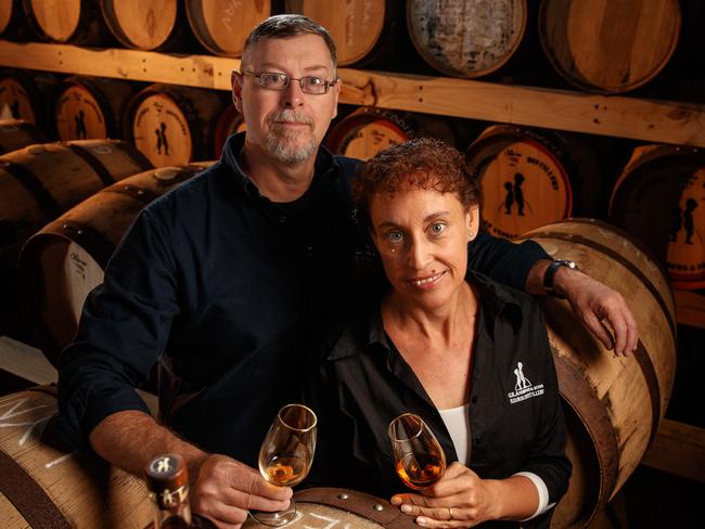 13\\3\\2019 Source cover story - Dram busters. SA's pioneer whiskey makers. Gareth and Angela Andrews at Fleurieu Distillery, Goolwa. Picture MATT TURNER.