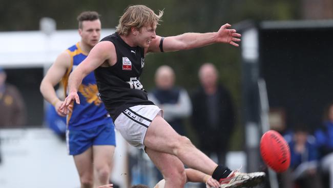 A footy game at Walker Park. Picture: David Crosling