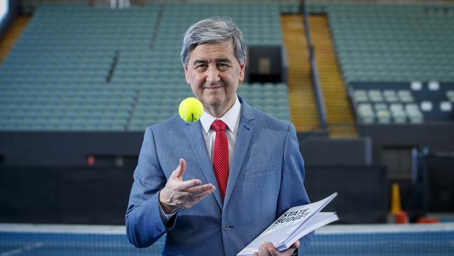 State Treasurer Rob Lucas at Memorial Drive Tennis Club just before delivering his final state budget. Picture: Matt Turner.