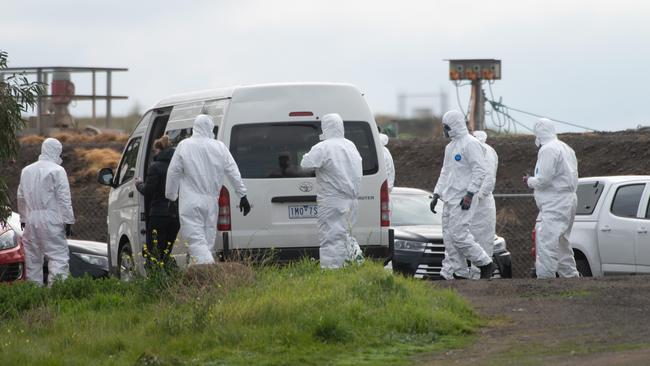 Crews at the search site. Picture: Tony Gough