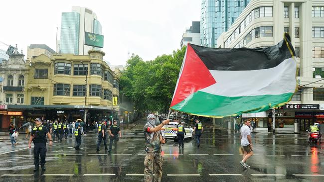 Pro-Palestinian protesters march along Lonsdale Street, Melbourne, in November. Picture: NewsWire / Luis Enrique Ascui