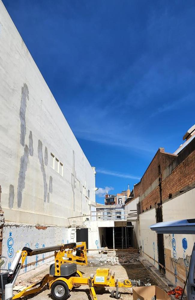 Work underway on a dwelling unit, short-stay accommodation and a retail store at 15 The Quadrant Mall, Launceston. Picture: Tas City Building