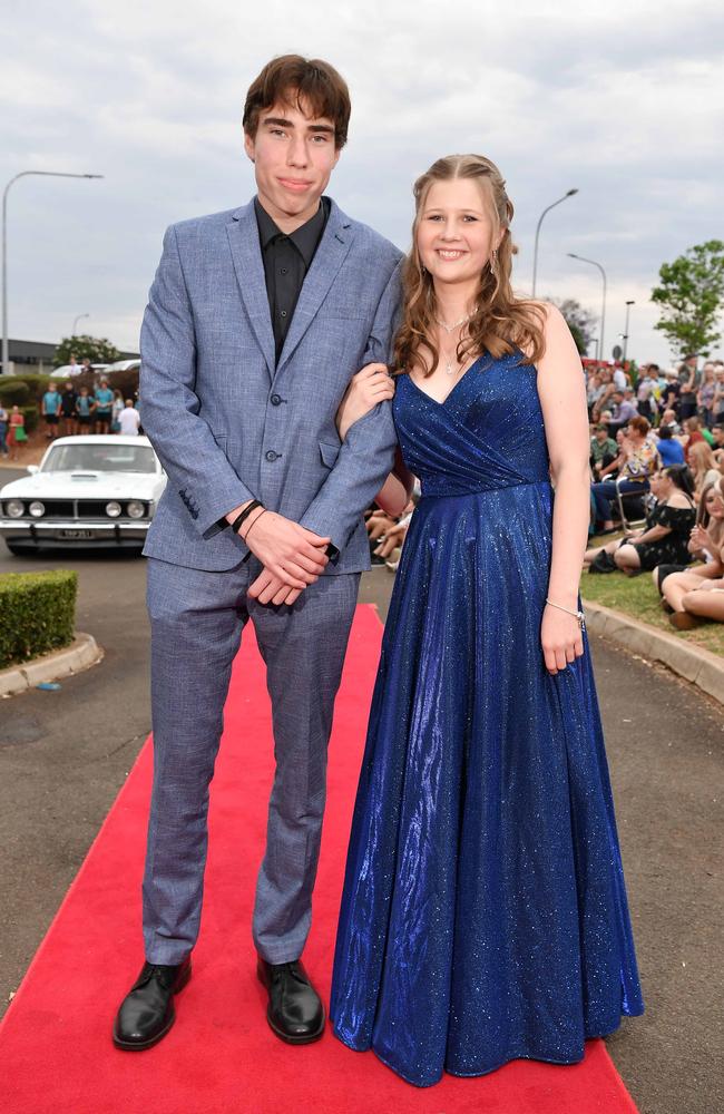 Jesse Oakley and Kristen Davey at Highfields State Secondary College. Picture: Patrick Woods.