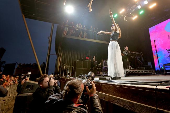 Chvrches perform at the Marion Bay Falls festival. Picture: PATRICK GEE