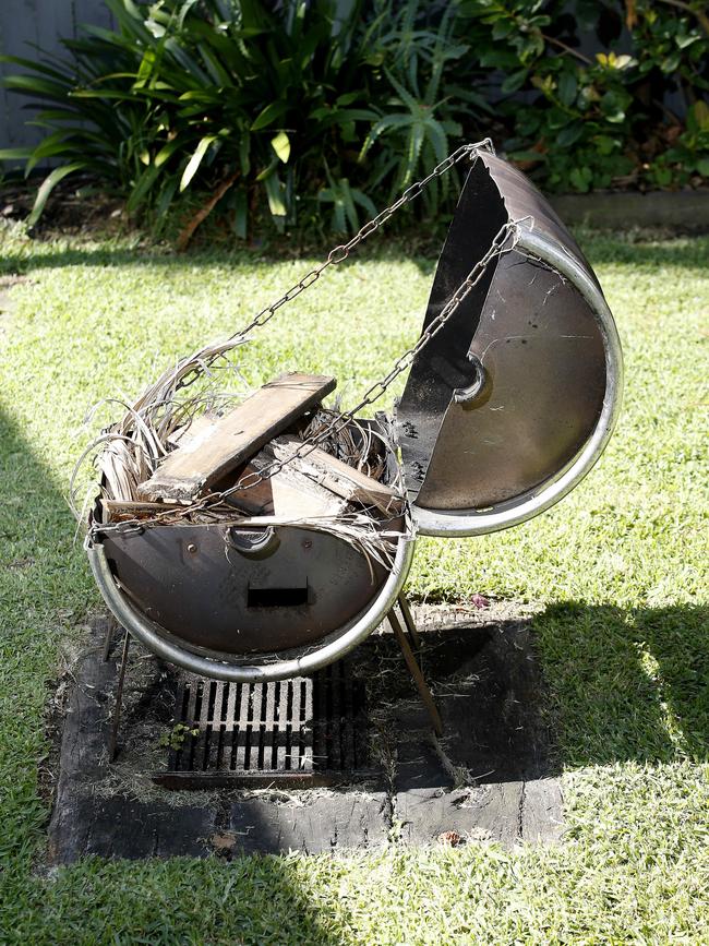 Homemade Keg backyard fire pit. Picture: John Appleyard