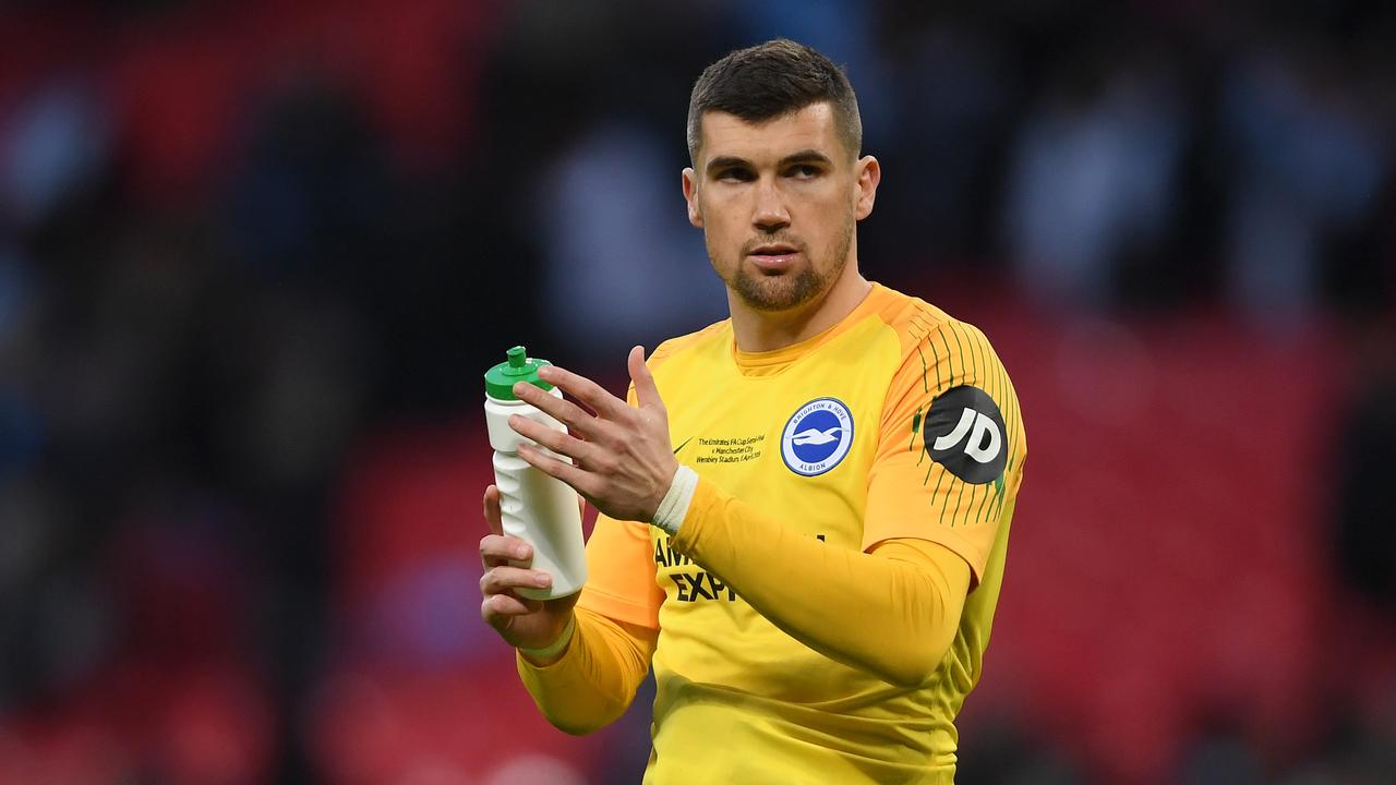 Maty Ryan of Brighton and Hove Albion acknowledges the fans