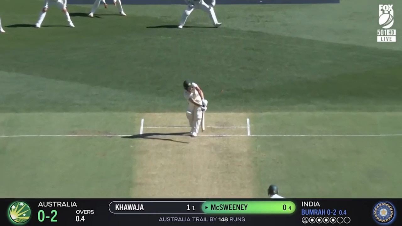 Nathan McSweeney scores his first Test runs with a boundary