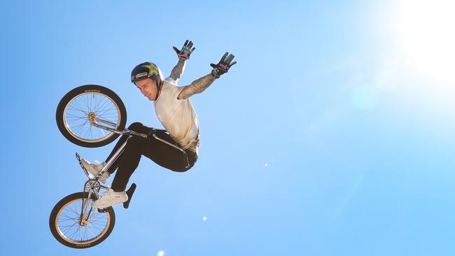 Logan Martin is a champion BMX rider with dreams of competing in the Japan Olympics next year. Picture Glenn Hampson