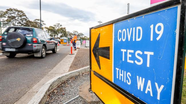 Covid testing at Heidelberg Repatriation Hospital. Picture: Tim Carrafa