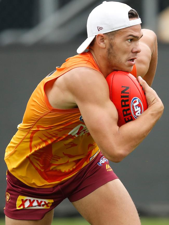 Cameron Rayner at Brisbane’s pre-season training camp in Tasmania.