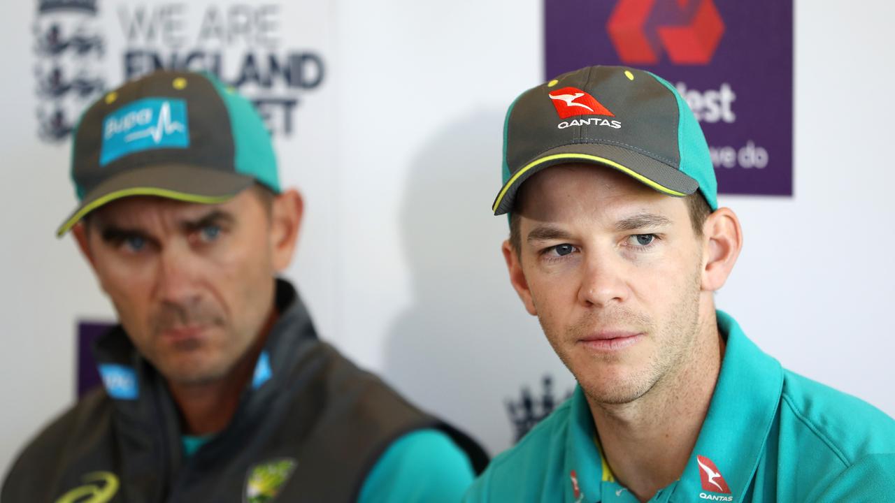 Tim Paine and Justin Langer replaced captain Steve Smith and coach Darren Lehmann respectively. Photo by Linnea Rheborg/Getty Images