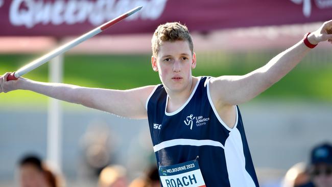 Tom Roach (VIC) competes in the Boys MC2 Javelin.