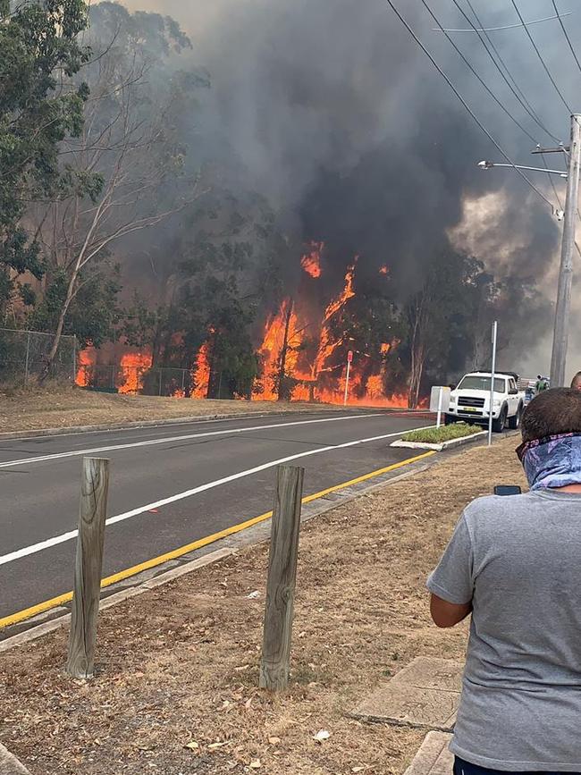 A section of the fire at The Crest Reserve. Picture: Rachelle Harika