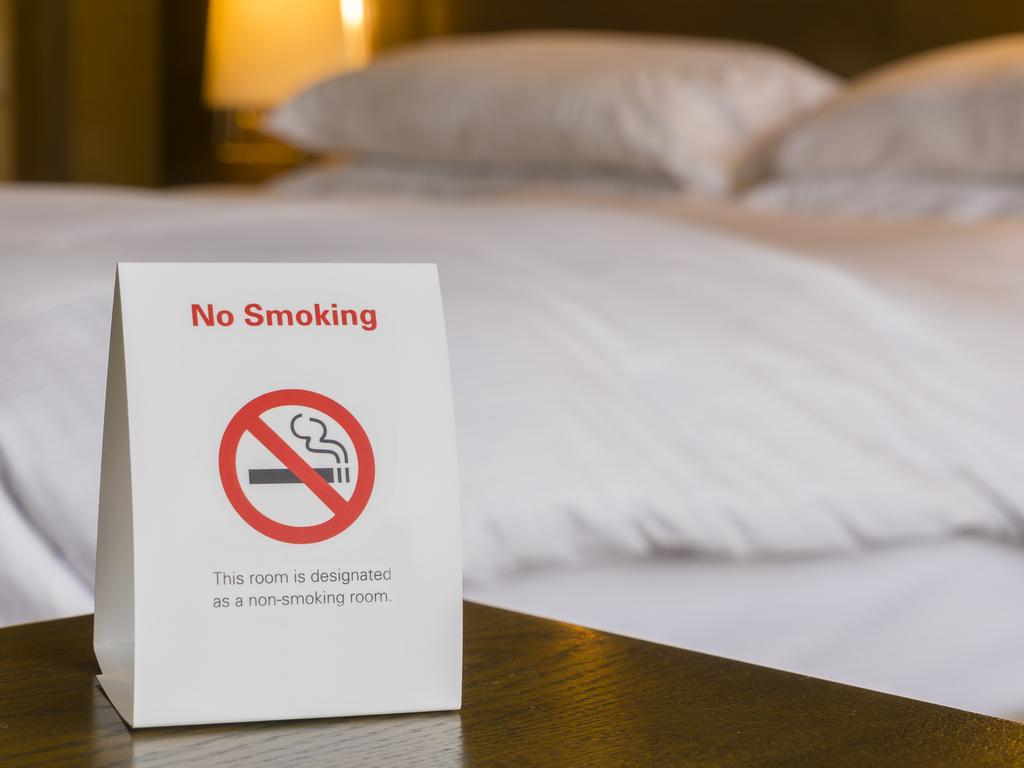 Hotel guests are sometimes asked to sign a form at check-in that acknowledges smoking fees will be charged if evidence of smoking is found.