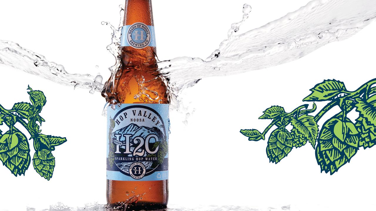 Heads of Noosa Brewing Co's zero sugar, zero alcohol, sparkling, hop-infused water called Hop Valley H2O.