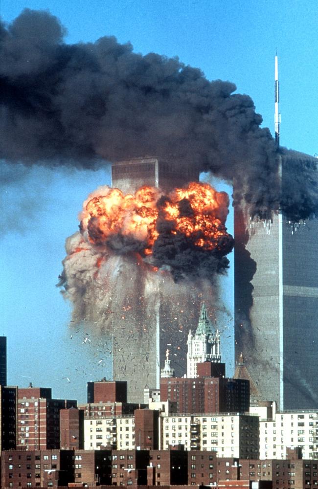 The impact of the second plane hitting the South Tower of the World Trade Centre on the morning of September 11, 2001. Picture: Tamara Beckwith