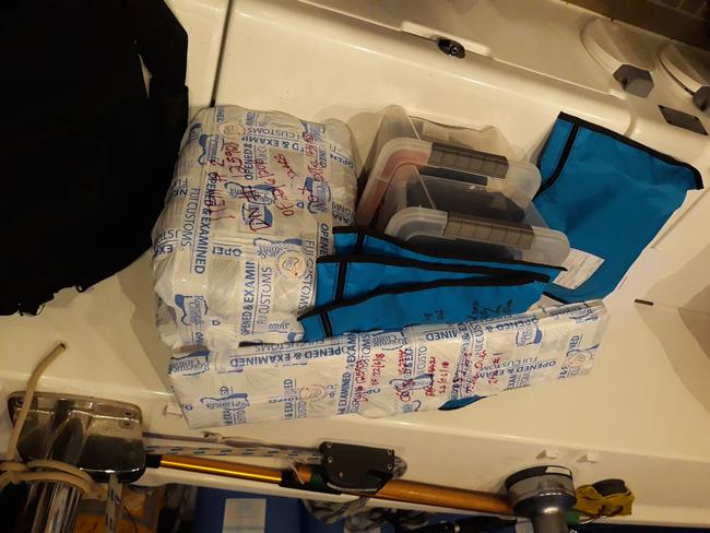 A drugs stash allegedly seized from John Nikolic’s yacht.  Picture: Mark Stewart