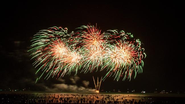 Fireworks at the 2024 Territory Day at Mindil Beach, Darwin. Picture: Pema Tamang Pakhrin