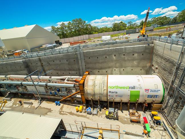 A tunnel boring machine in operation in Sydney.