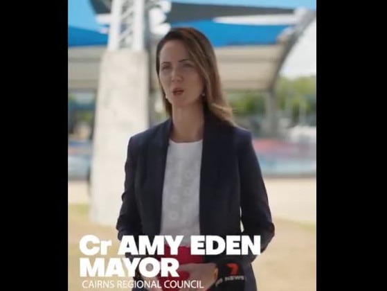 Ms Eden has recently published two new videos but Cairns Regional Council has refused to reveal how they've cost ratepayers.