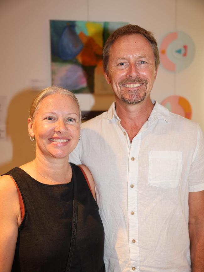 Louise Walder and Jason Walder at the SWELL Art Prize at Broadbeach Community Space for Gold Coast at Large. Picture, Portia Large.